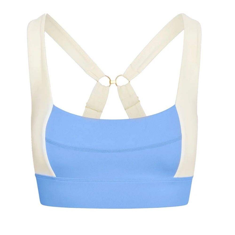 Nwt Monday Swimwear Blue And Cream Sports Bra